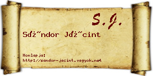 Sándor Jácint névjegykártya