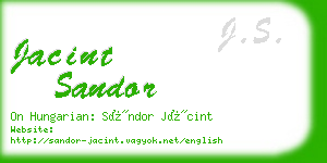 jacint sandor business card